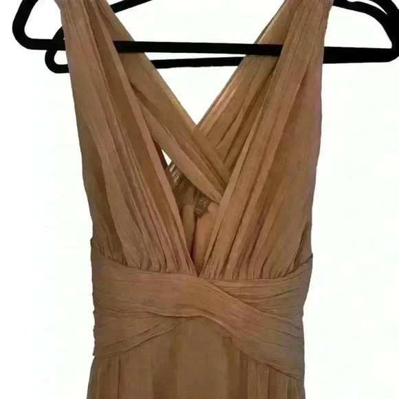 ASOS Design Bridesmaid Ruched Bodice Drape Maxi Dress In The  Color Blush Size 4 - Picture 9 of 10